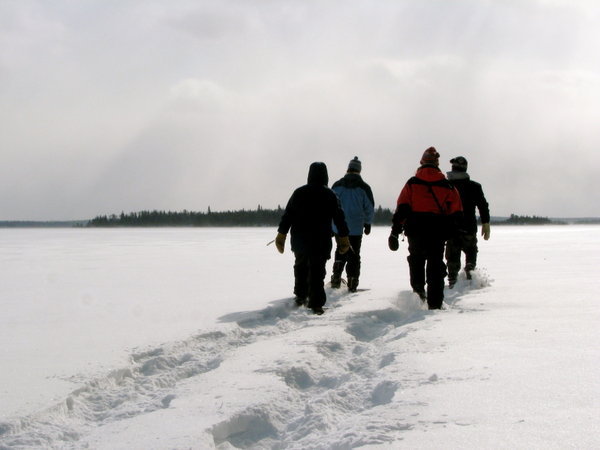 Snowshoeing on Vermillion Lake