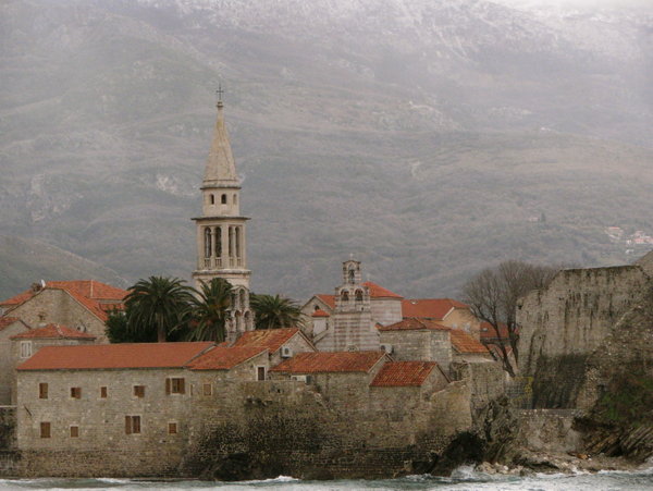 The old,  walled town of Budva.