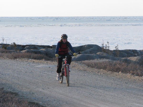 Biking the coast road.