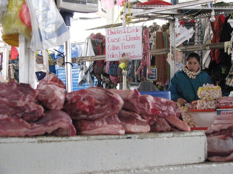 Cusco Market, meat section