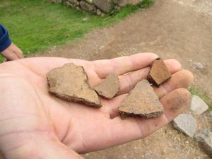 pieces of pottery from the Inca times