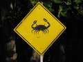 Traffic sign... crabs crossing