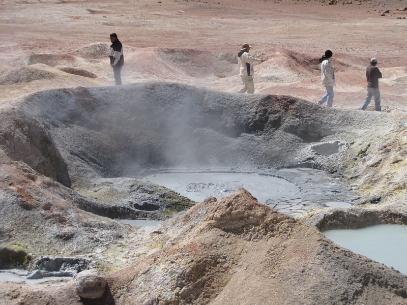 Boiling mud pools