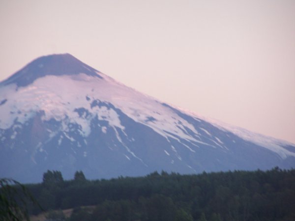 The volcano at dusk