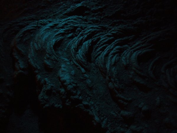 A later lava low that has trickled into the cave