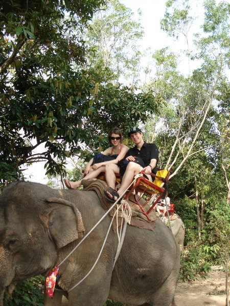 Michael and I on an elephant!