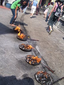 fire ritual at swayambunath