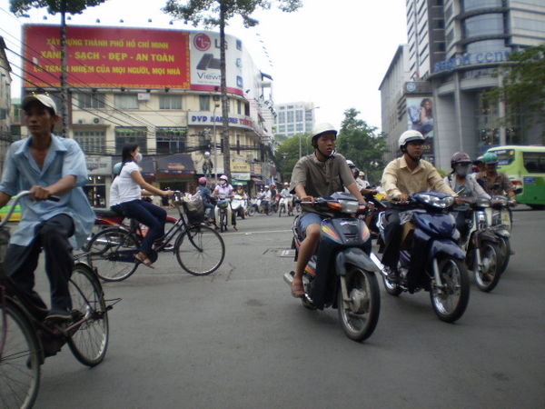 Crossing the road in HCMC