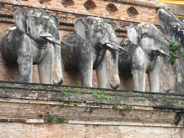Elephant Sculpture at Temple