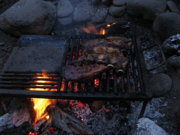 camping in argentina = asado