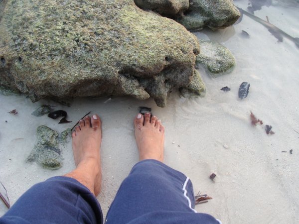 Crystal clear water on my feet..
