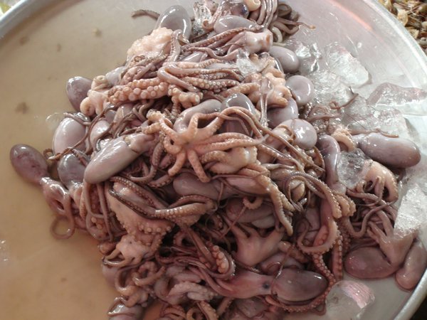 Seafood in Cai Be market