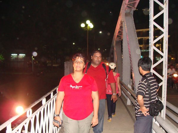 Tupur and Arindam on the bridge to the Imperial City