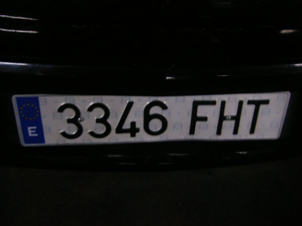 our lisence plate, very Euro