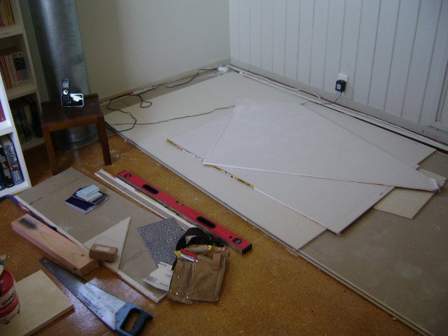 Building stuff in the upstairs bedroom.