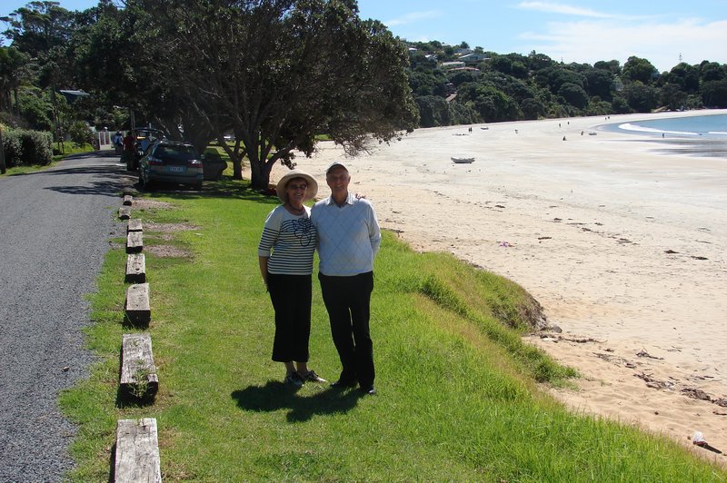 Carrie and Graham at Oneroa Beach.