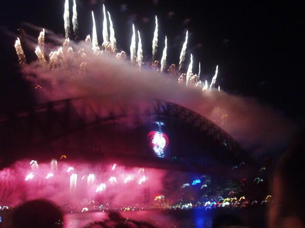 fireworks on the bridge