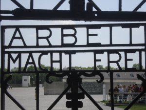 Main gate in Dachau.