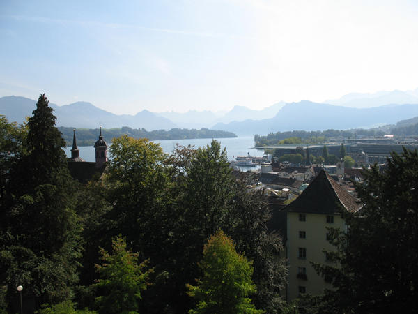 The view overlooking Luzern from the Museggmauer (medieval city wall)