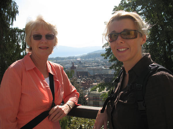 Mum and I overlooking Luzern from the old wall