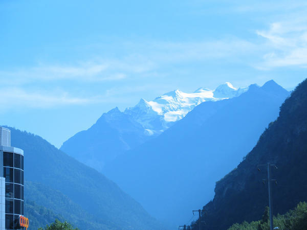 The Upper Valais mountains in the distance