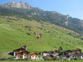The small village of Vals in the shadow of the surrounding Graubünden mountains