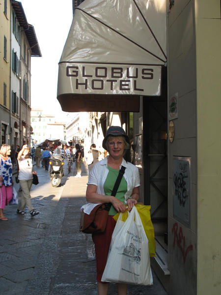 Mum after a very successful day shopping in Florence 