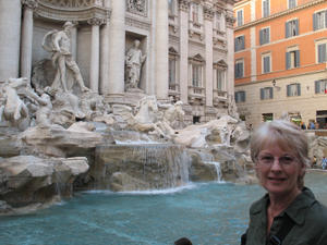 Mum at the Trevi Fountain