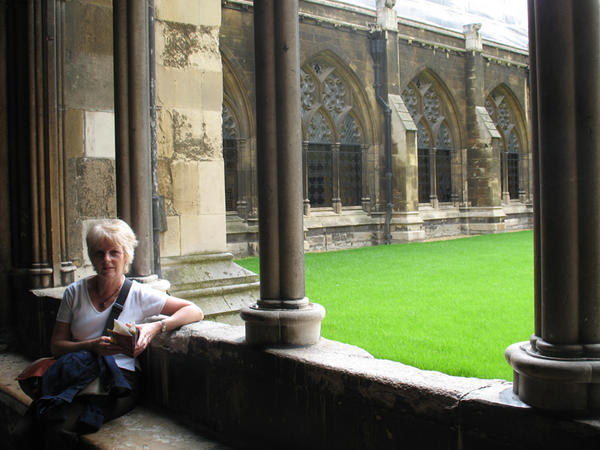 Mum enjoying the atmosphere @ Westminster Abbey