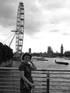 Mum with the London Eye in the background