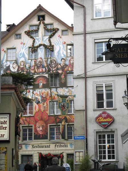 Art on buildings Lucern Old Town