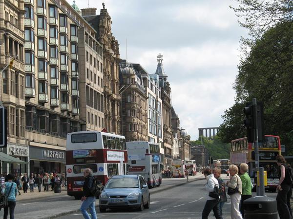 Princes Street with National Monument in Background