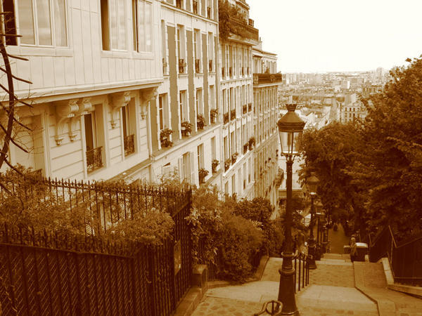 Stairs alongside Sacre Coer - Montmartre
