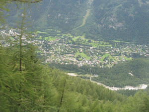 View of Chamonix valley from Montveners train