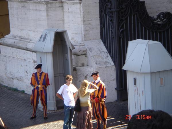 Check out the swiss guards