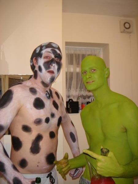 Thats Russ the Dalmation and me the Incredible Hulk