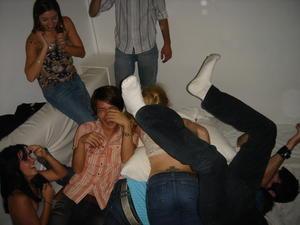 This was a first ...... flash as club ........ drunken pillow fighting 