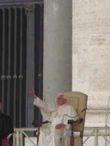 The Pope waves hello