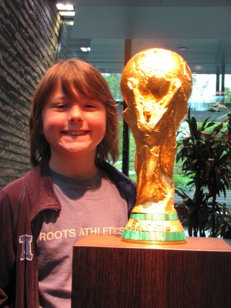 Joshua with the world cup