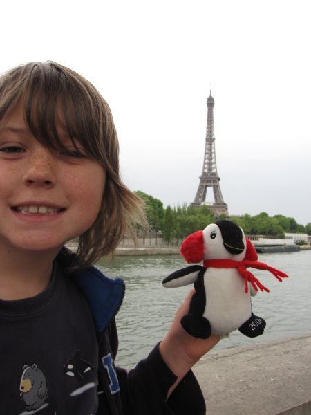 Our penguin and a famous tour