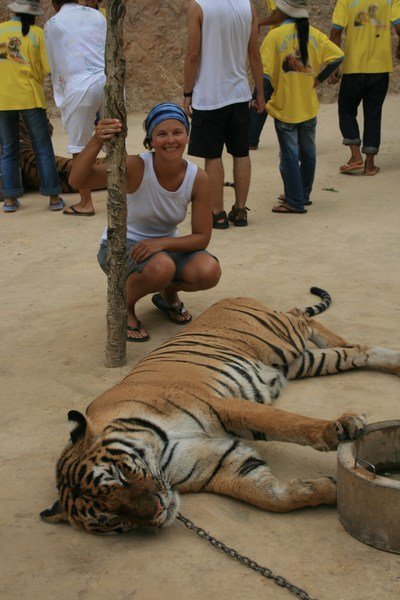 Cyn at the Tiger Temple