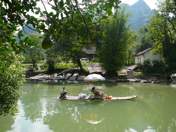 Bamboo Rafts at Dragon Bridge