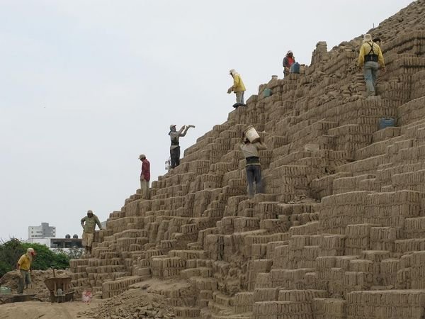 rebuilding inca ruins Lima