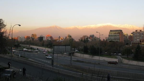 santiago's mountain backdrop