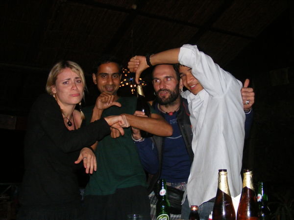Maya, Gungor the waiter (off duty, obviously), Imanou the Spaniard and Pashu, one of the local Tharu lads...