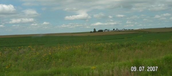 Typical Iowa farm & cornfields