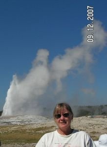 me in front of Old Faithful