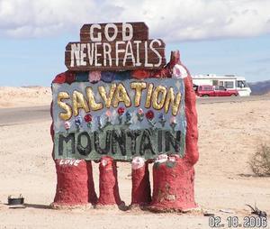 Salvation Mountain sign
