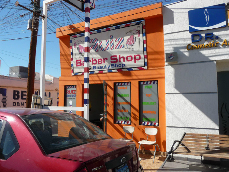 Barber Shop in Algodones Mexico