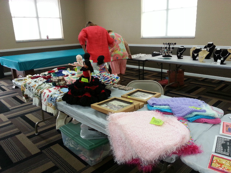 my table at the crafts sale